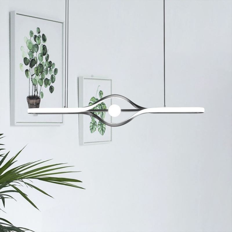 Lampada a sospensione lineare moderna a striscia lunga