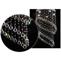 Lampadario a sospensione moderno in cristallo a goccia rotonda, 5 luci GU10