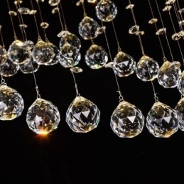 Lampadario a sospensione moderno in cristallo a goccia rotonda, 5 luci GU10