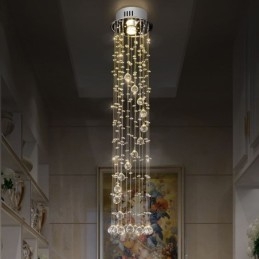 Lampadario a sospensione moderno in cristallo, da soffitto, a filo