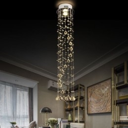 Lampadario a sospensione moderno in cristallo, da soffitto, a filo