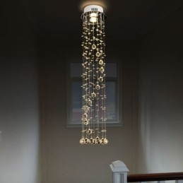 Lampadario a sospensione moderno in cristallo, da soffitto, a filo