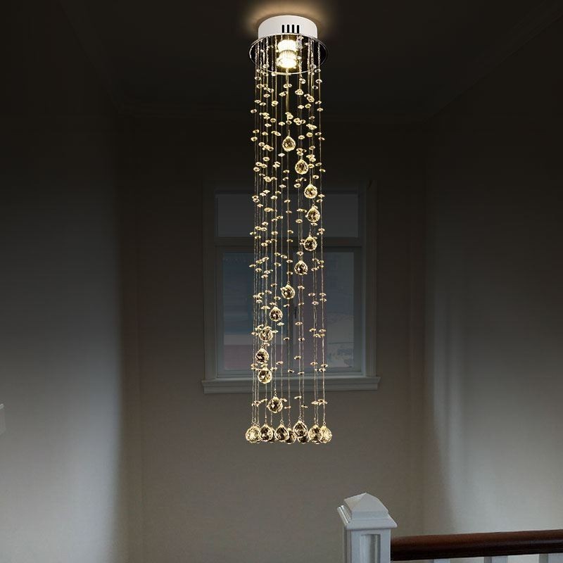Lampadario a sospensione moderno in cristallo, da soffitto, a filo