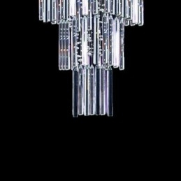 Lampadario a sospensione moderno in cristallo quadrato, 5 luci GU10, 40 x 40 x 130 cm