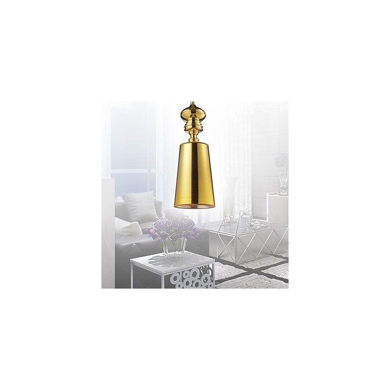 Lampadario moderno a 1 luce stile candela finitura oro regolabile