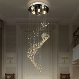 Lampadario a sospensione in cristallo con 5 luci GU10 40x40x120 cm