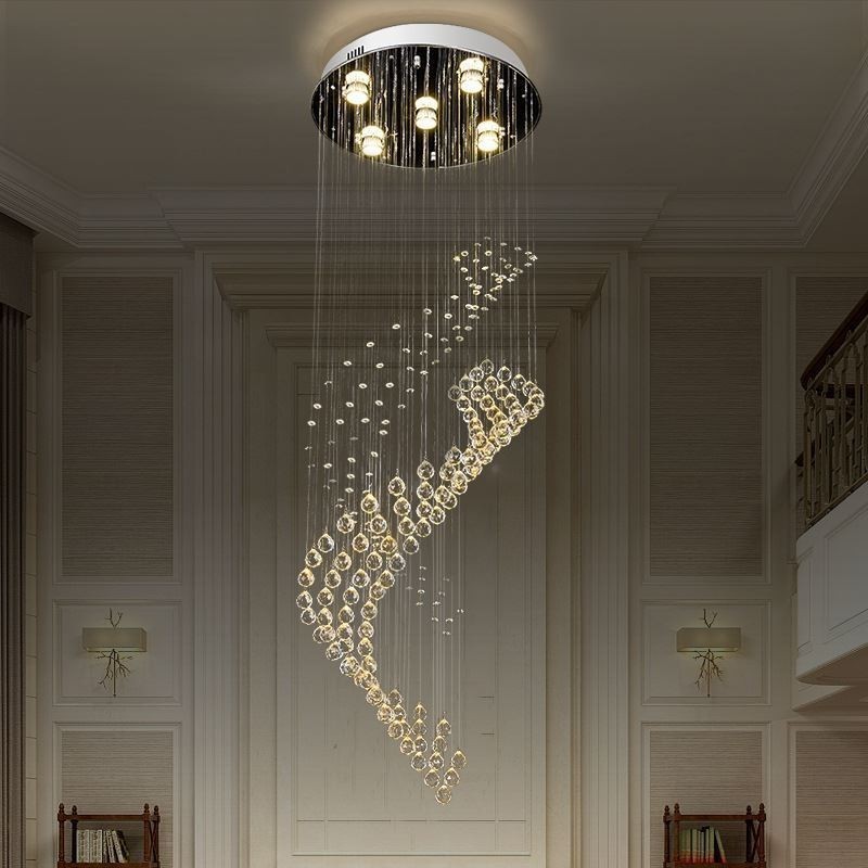 Lampadario a sospensione in cristallo con 5 luci GU10 40x40x120 cm