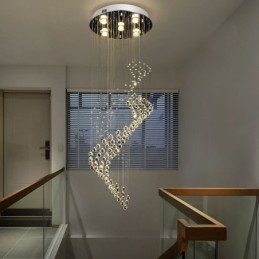 Lampadario a sospensione in cristallo con 5 luci GU10 40x40x120 cm