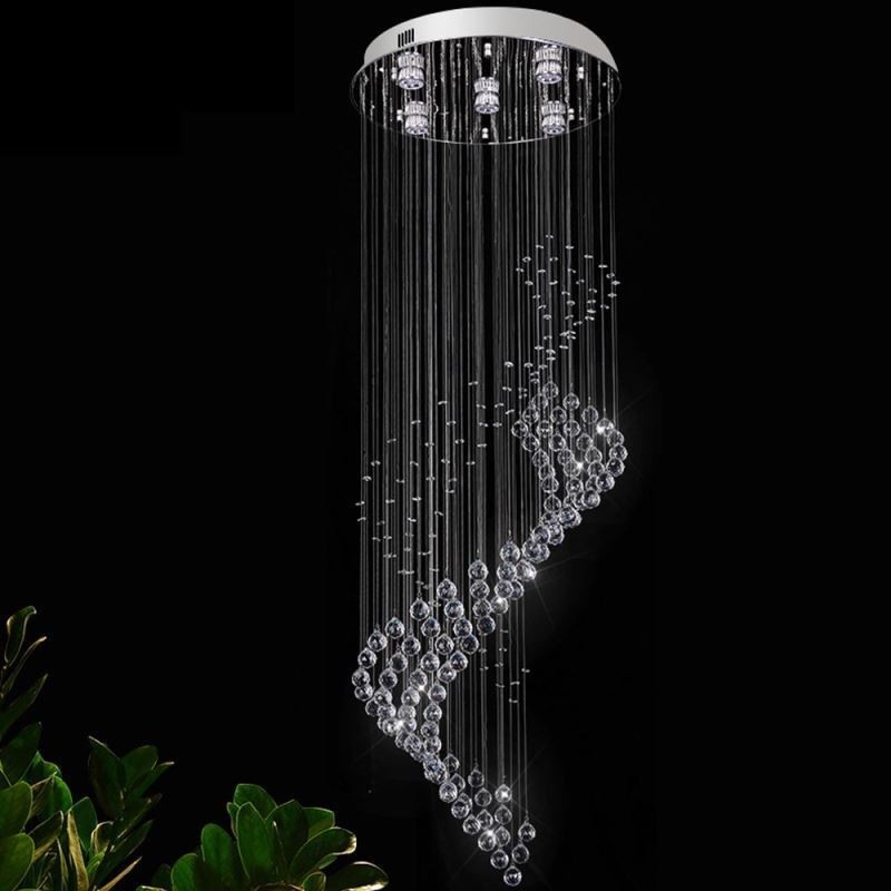 Lampadario a sospensione in cristallo con 5 luci GU10 40x40x120 cm