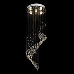 Lampadario a sospensione in cristallo con 5 luci GU10 40x40x120 cm