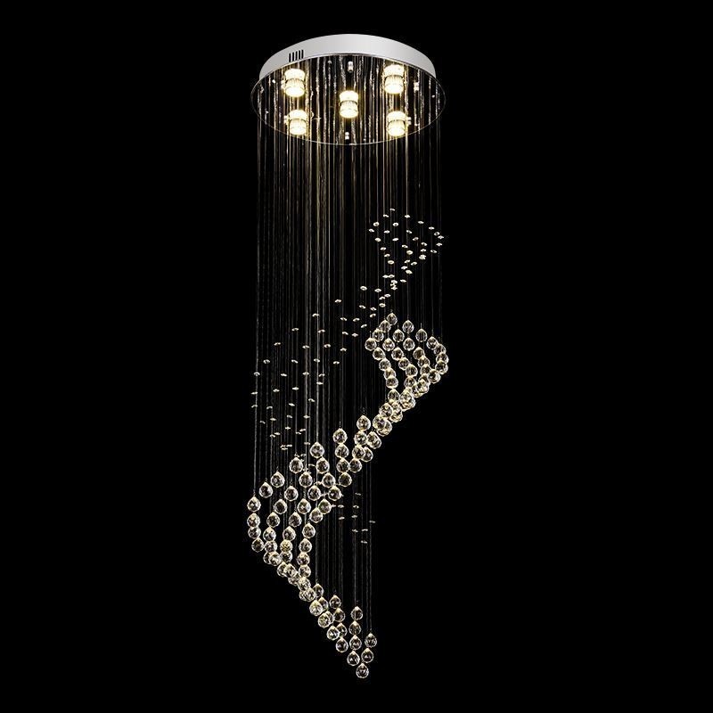 Lampadario a sospensione in cristallo con 5 luci GU10 40x40x120 cm