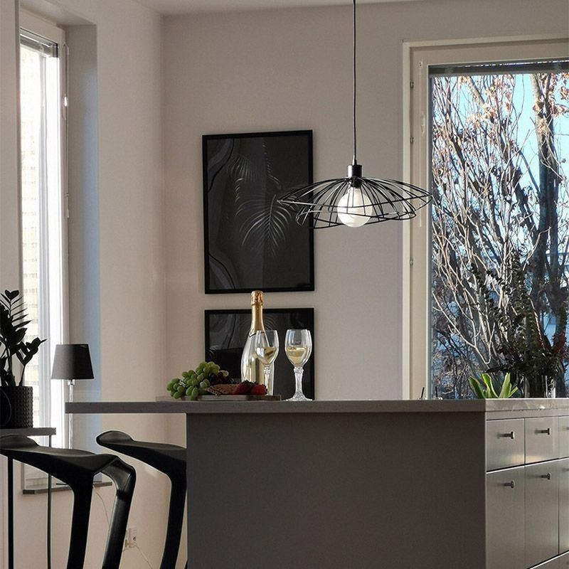 Lampada a sospensione moderna a forma di cappello, minimalista, 1 luce