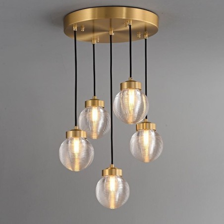 Lampada a sospensione a grappolo in vetro di lusso, plafoniera americana