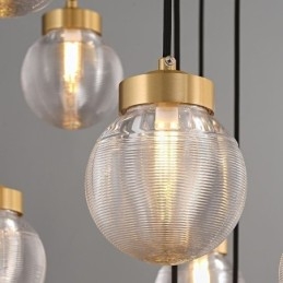 Lampada a sospensione a grappolo in vetro di lusso, plafoniera americana