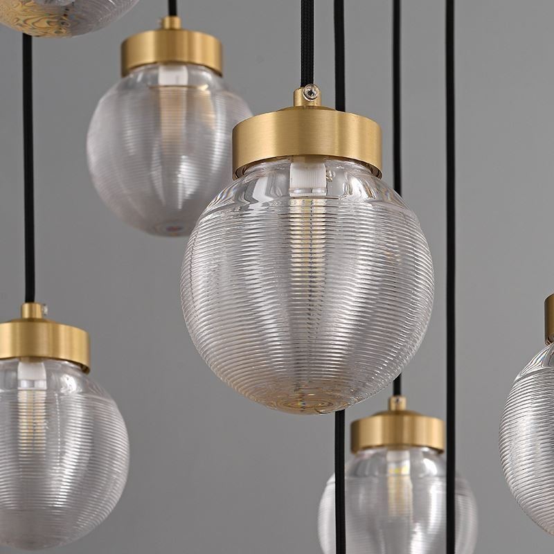 Lampada a sospensione a grappolo in vetro di lusso, plafoniera americana