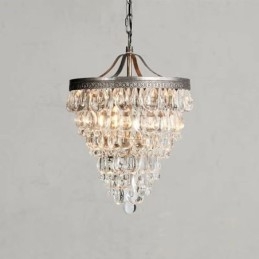 Lampada a sospensione rotonda retrò in cristallo di vetro, stile country