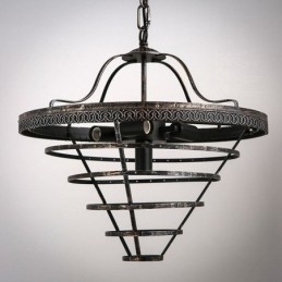 Lampada a sospensione rotonda retrò in cristallo di vetro, stile country