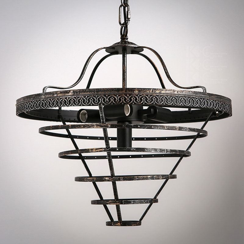 Lampada a sospensione rotonda retrò in cristallo di vetro, stile country