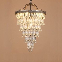 Lampada a sospensione rotonda retrò in cristallo di vetro, stile country