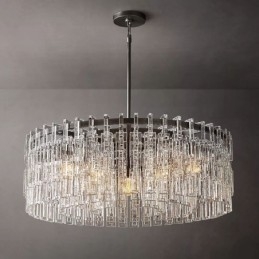 Lampadario a sospensione in cristallo K9 stile americano 60 cm 3 luci E12/E14