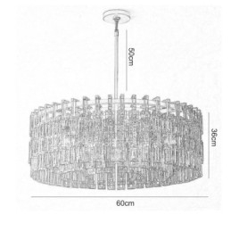 Lampadario a sospensione in cristallo K9 stile americano 60 cm 3 luci E12/E14