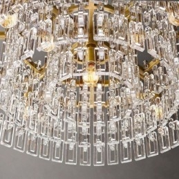 Lampadario a sospensione in cristallo K9 stile americano 60 cm 3 luci E12/E14