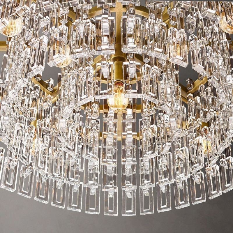 Lampadario a sospensione in cristallo K9 stile americano 60 cm 3 luci E12/E14