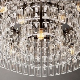 Lampadario a sospensione in cristallo K9 stile americano 60 cm 3 luci E12/E14