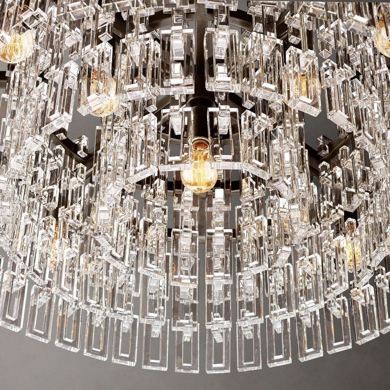 Lampadario a sospensione in cristallo K9 stile americano 60 cm 3 luci E12/E14