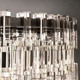 Lampadario a sospensione in cristallo K9 stile americano 60 cm 3 luci E12/E14