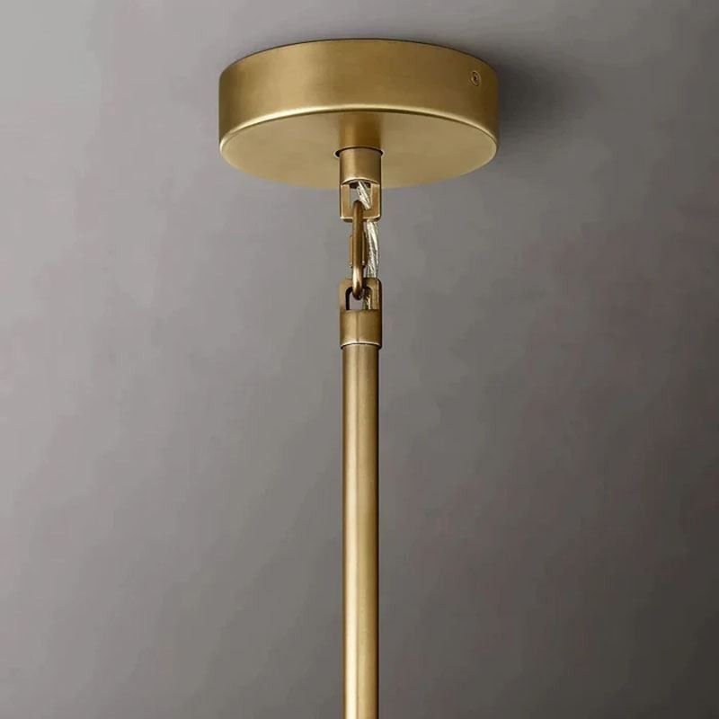 Lampada a sospensione in vetro ambra trasparente 90 cm 14 luci