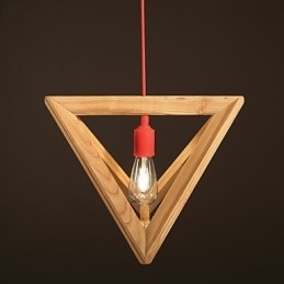 Lampadario mini nordico in legno di quercia, stile retrò decorativo