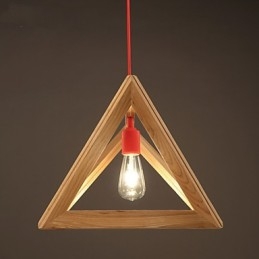 Lampadario mini nordico in legno di quercia, stile retrò decorativo