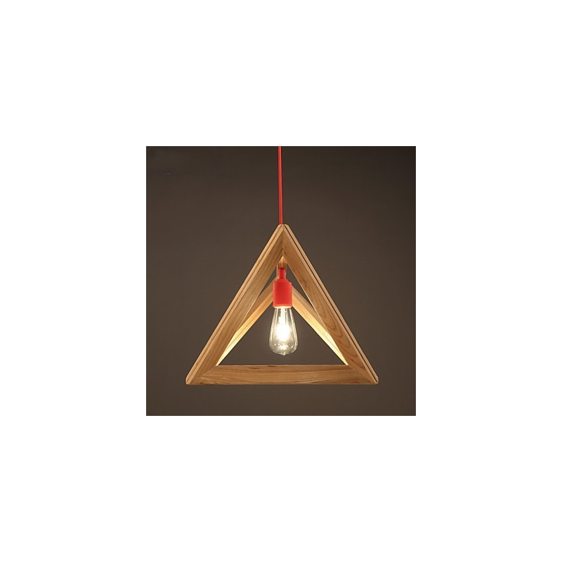 Lampadario mini nordico in legno di quercia, stile retrò decorativo