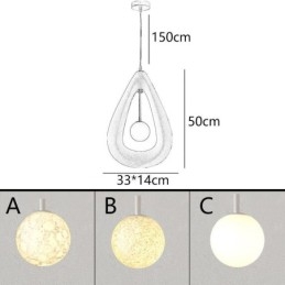 Lampada a sospensione in resina moderna 33 x 14 x 50 cm, cavo 150 cm