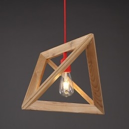 Lampadario mini nordico in legno di quercia, stile retrò decorativo