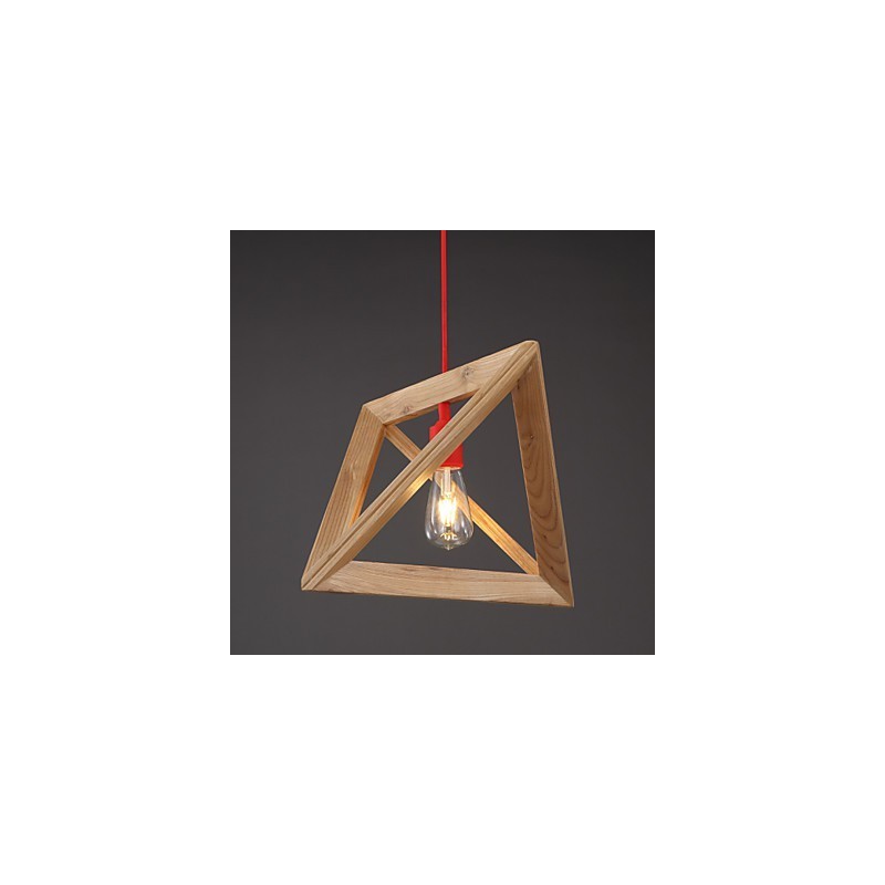 Lampadario mini nordico in legno di quercia, stile retrò decorativo