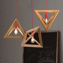Lampadario mini nordico in legno di quercia, stile retrò decorativo