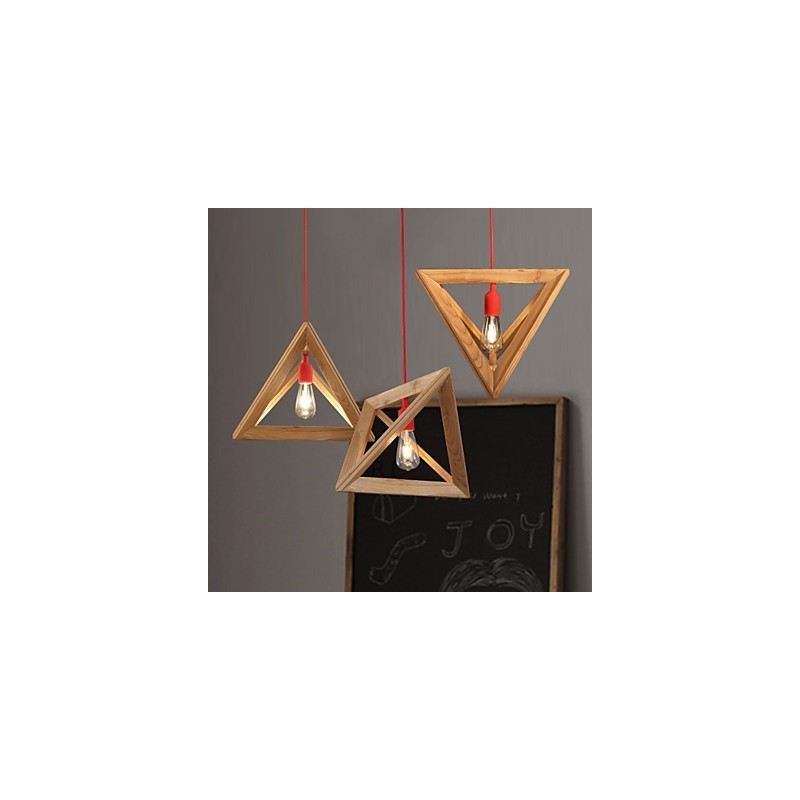 Lampadario mini nordico in legno di quercia, stile retrò decorativo