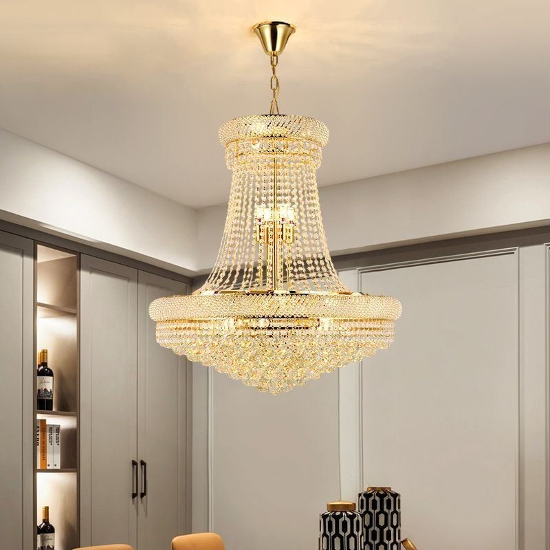 Lampada a sospensione moderna in cristallo 18 luci E12/E14 80x80x90 cm