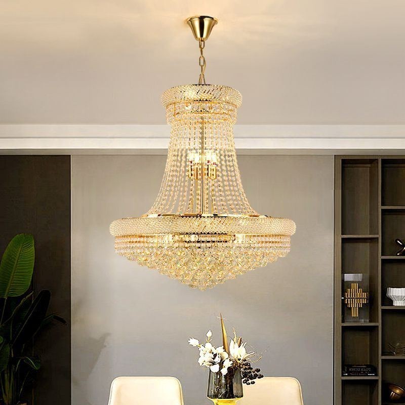 Lampada a sospensione moderna in cristallo 18 luci E12/E14 80x80x90 cm