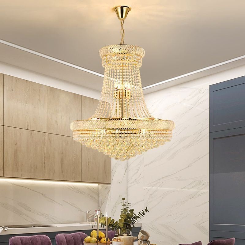 Lampada a sospensione moderna in cristallo 18 luci E12/E14 80x80x90 cm