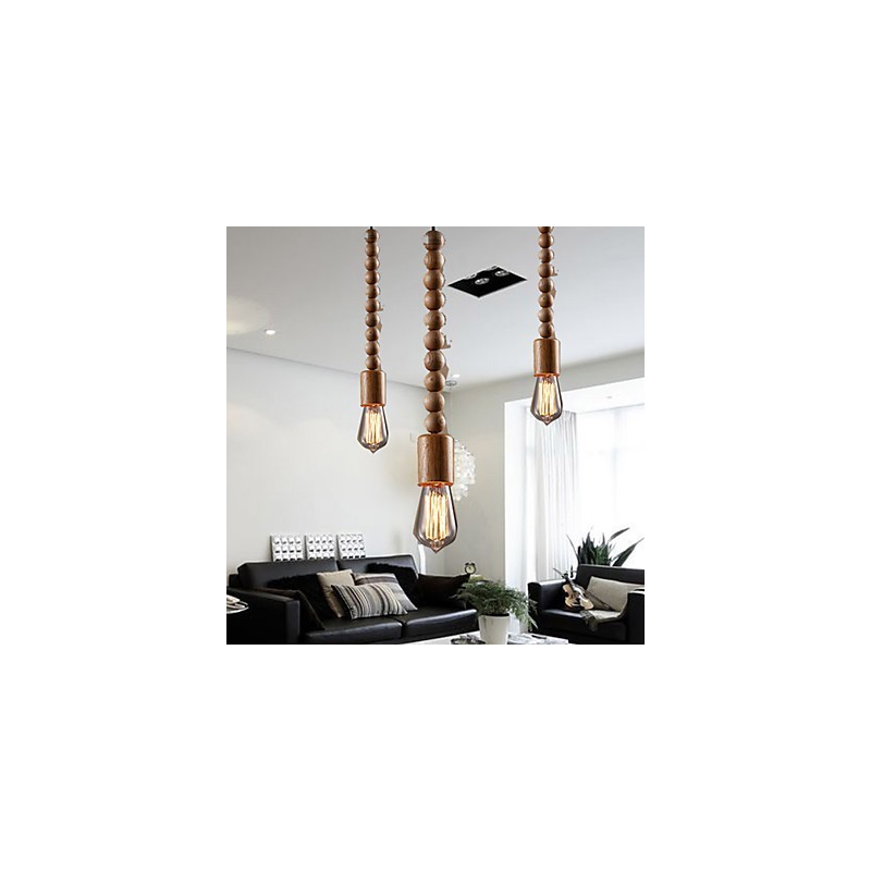 Lampadario mini stile tradizionale/classico in legno/bambù