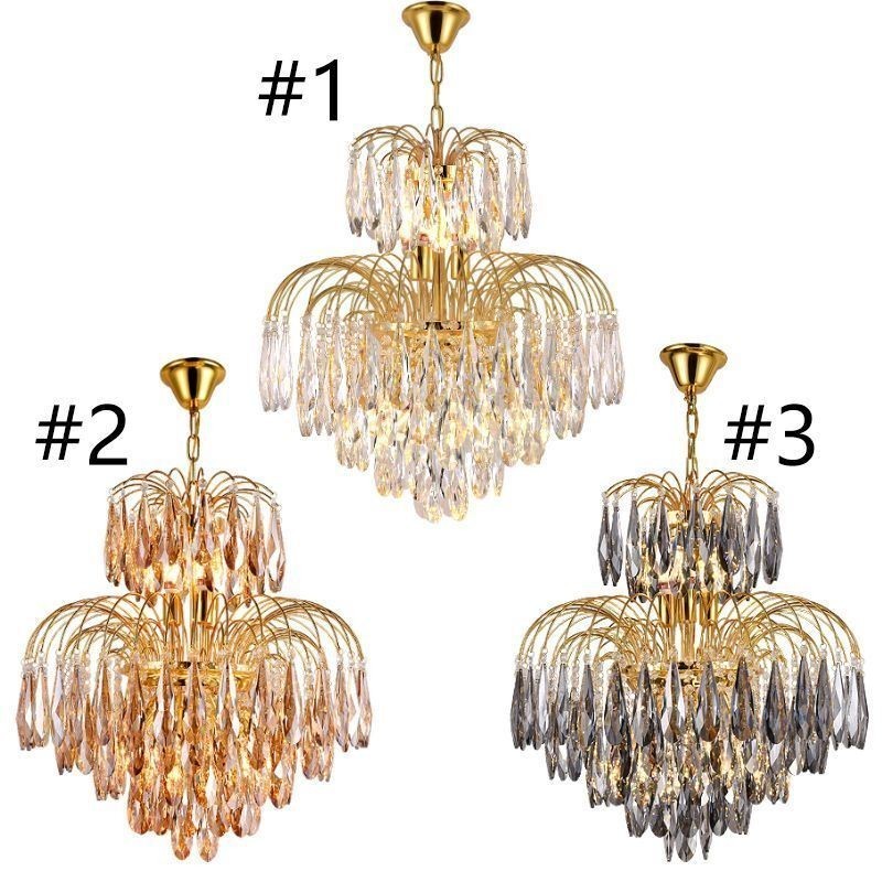 Lampadario a sospensione in cristallo contemporaneo duplex 9 luci E12/E14