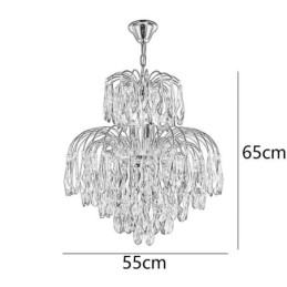 Lampadario a sospensione in cristallo contemporaneo duplex 9 luci E12/E14