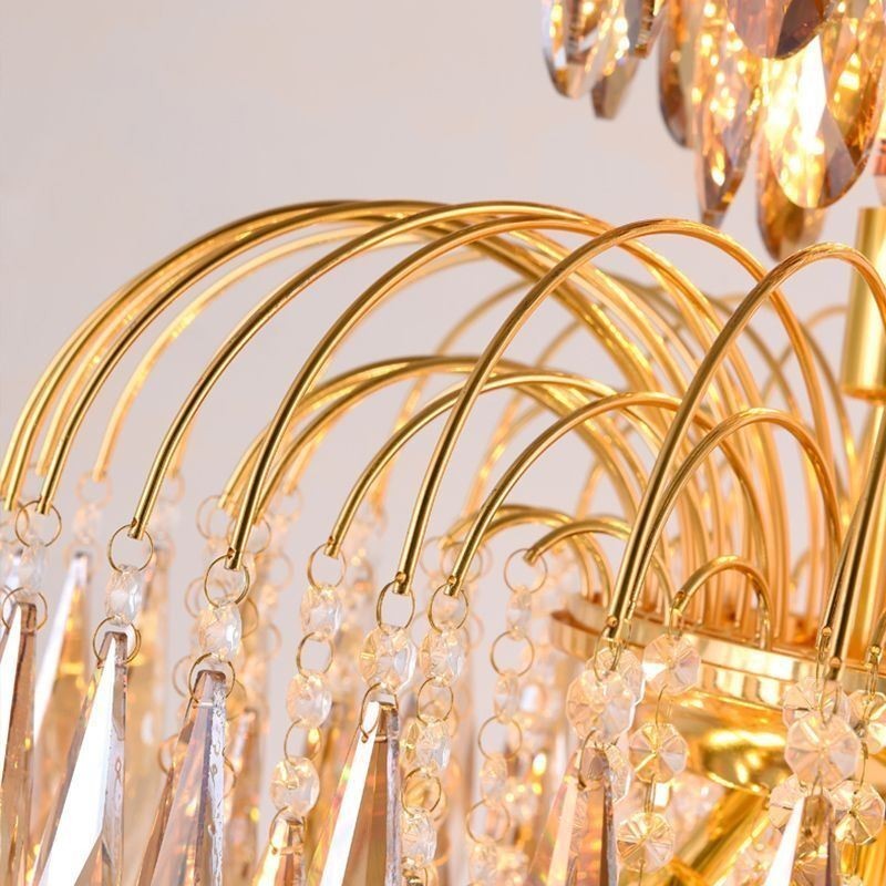 Lampadario a sospensione in cristallo contemporaneo duplex 9 luci E12/E14