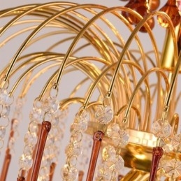 Lampada a sospensione in cristallo decorativa, 9 luci E12/E14, 55 x 55 x 65 cm