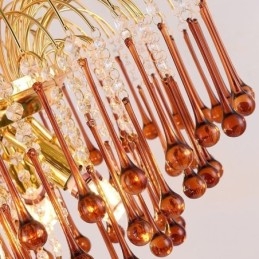 Lampada a sospensione in cristallo decorativa, 9 luci E12/E14, 55 x 55 x 65 cm