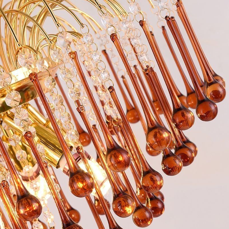 Lampada a sospensione in cristallo decorativa, 9 luci E12/E14, 55 x 55 x 65 cm