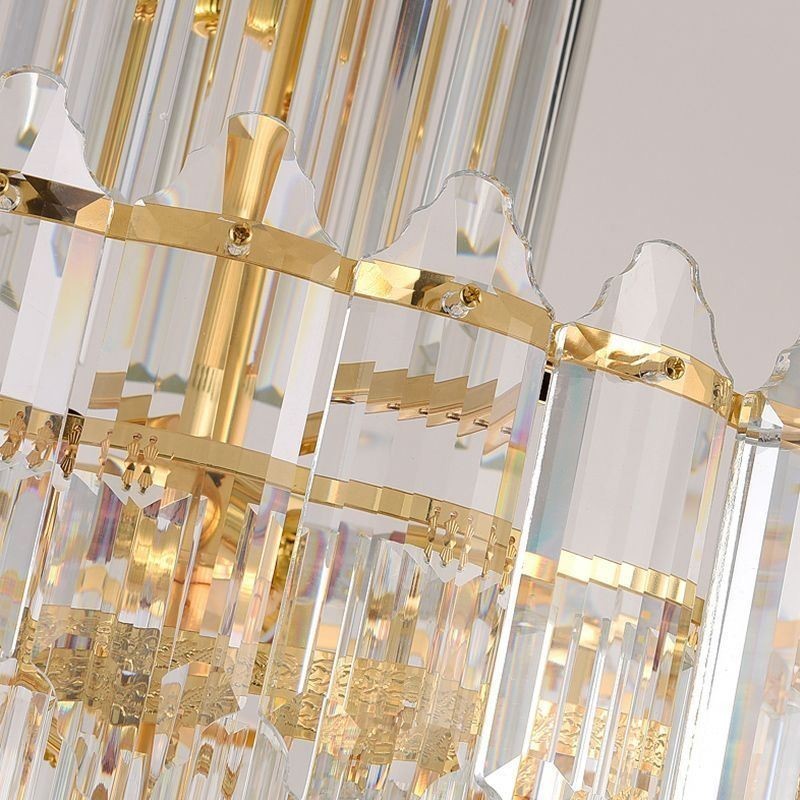 Lampada a sospensione in cristallo conico duplex di lusso